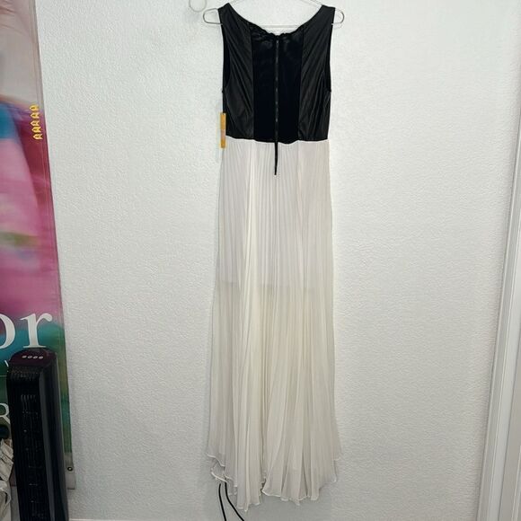 NWT Alice + Olivia Luna Leather-Top Maxi Dress Size 8 - Picture 7 of 14